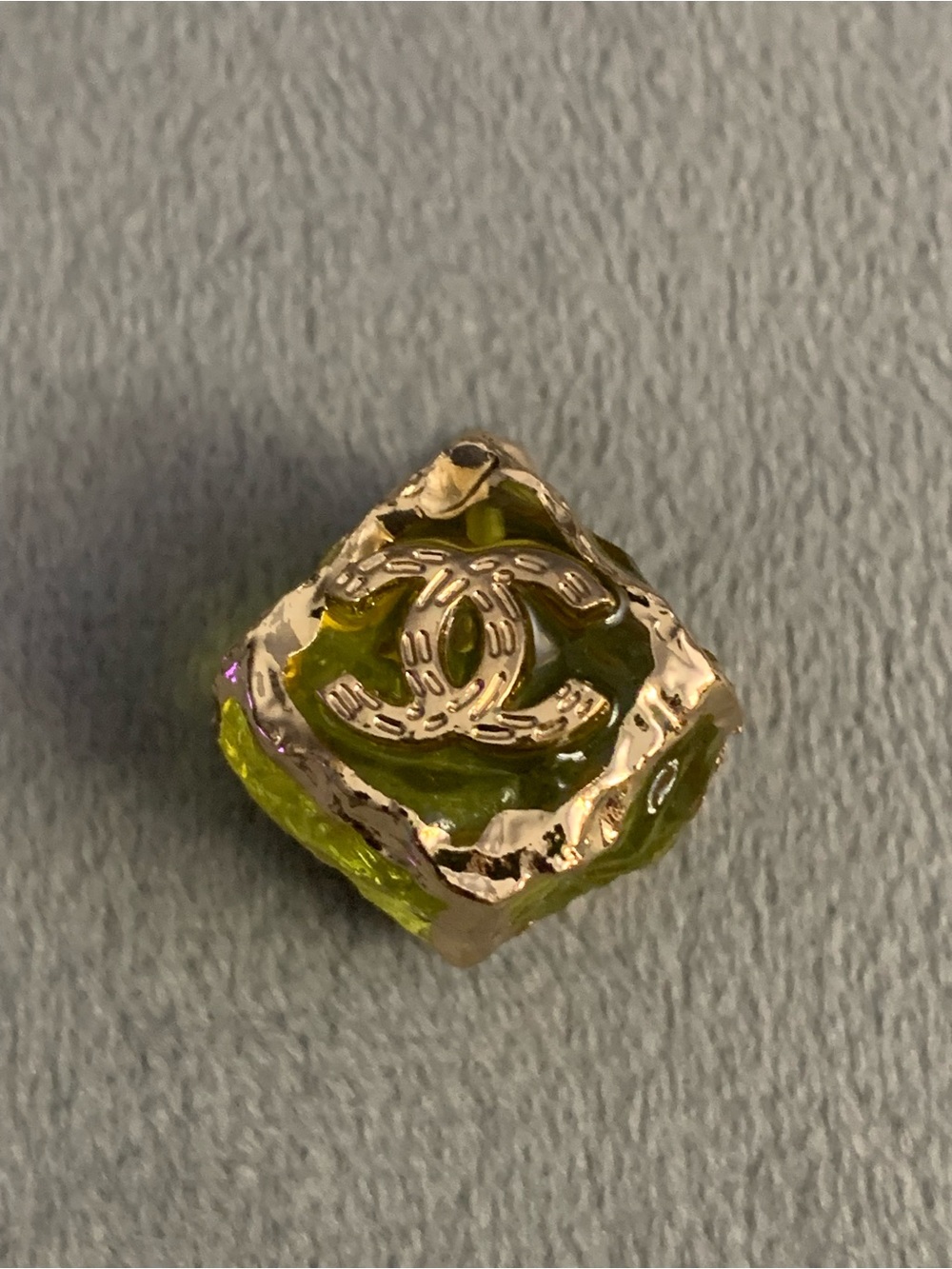 Chic Upcycled Green with Interlocking Logo Pendant Necklace Charm